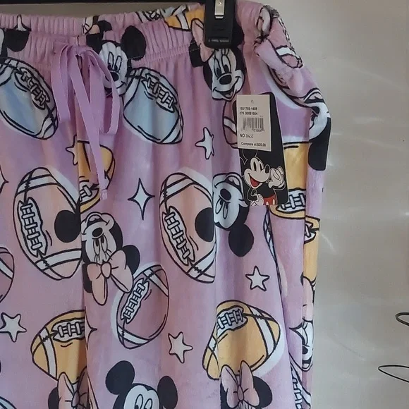 Disney Mickey & Minnie Mouse All Over Football Print Lounge Pajama Pants Sz 1X - Picture 5 of 16
